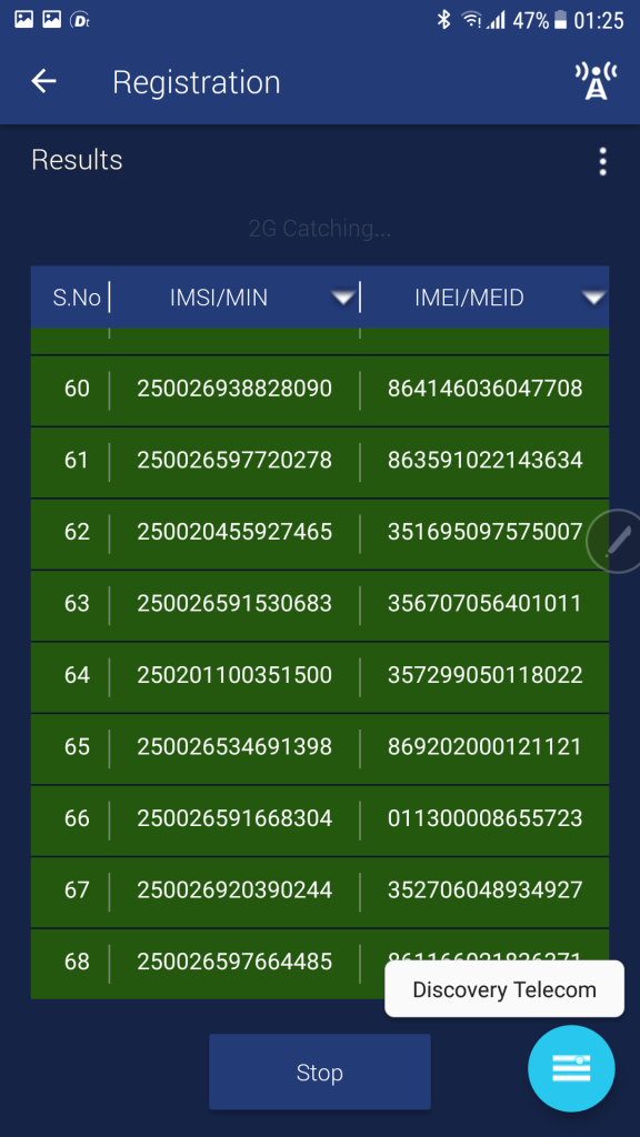 IMSI CATCHER Application - Discovery Telecom